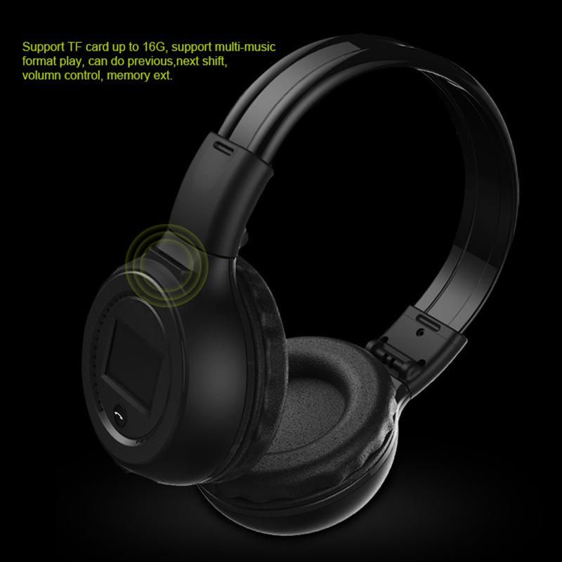 VAORLO Беспроводные наушники с Bluetooth, ЖК-дисплей, HiFi HD музыка с микроподдержкой TF/SD, воспроизведение для всех смартфонов