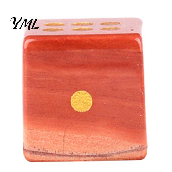 6-Sided Dice Natural Stone with Golden Dots, Mini Healing Faux Semi Precious Crystal Dice, Carved for Tabletop Board Game Dots