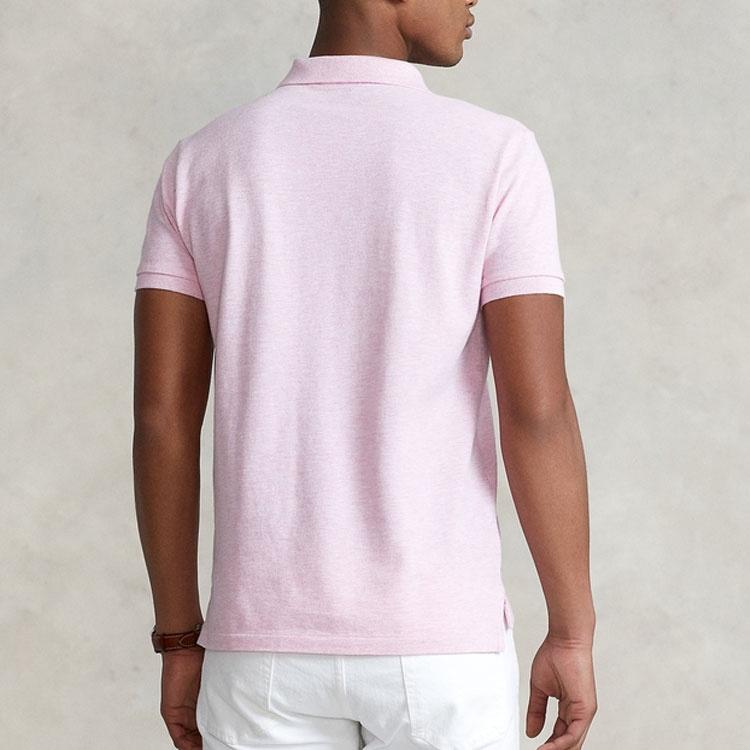 Polo Ralph Lauren Мужская розовая рубашка-поло SS22, индивидуальный приталенный крой, MNPOKNI1N821577-650