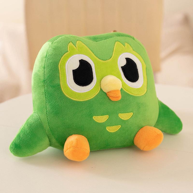 Green Duolingo Owl Plush Toy Duo Plushie Of Duo The Owl Cartoon Anime Owl Doll Soft Stuffed Animal Children Birthday Gift