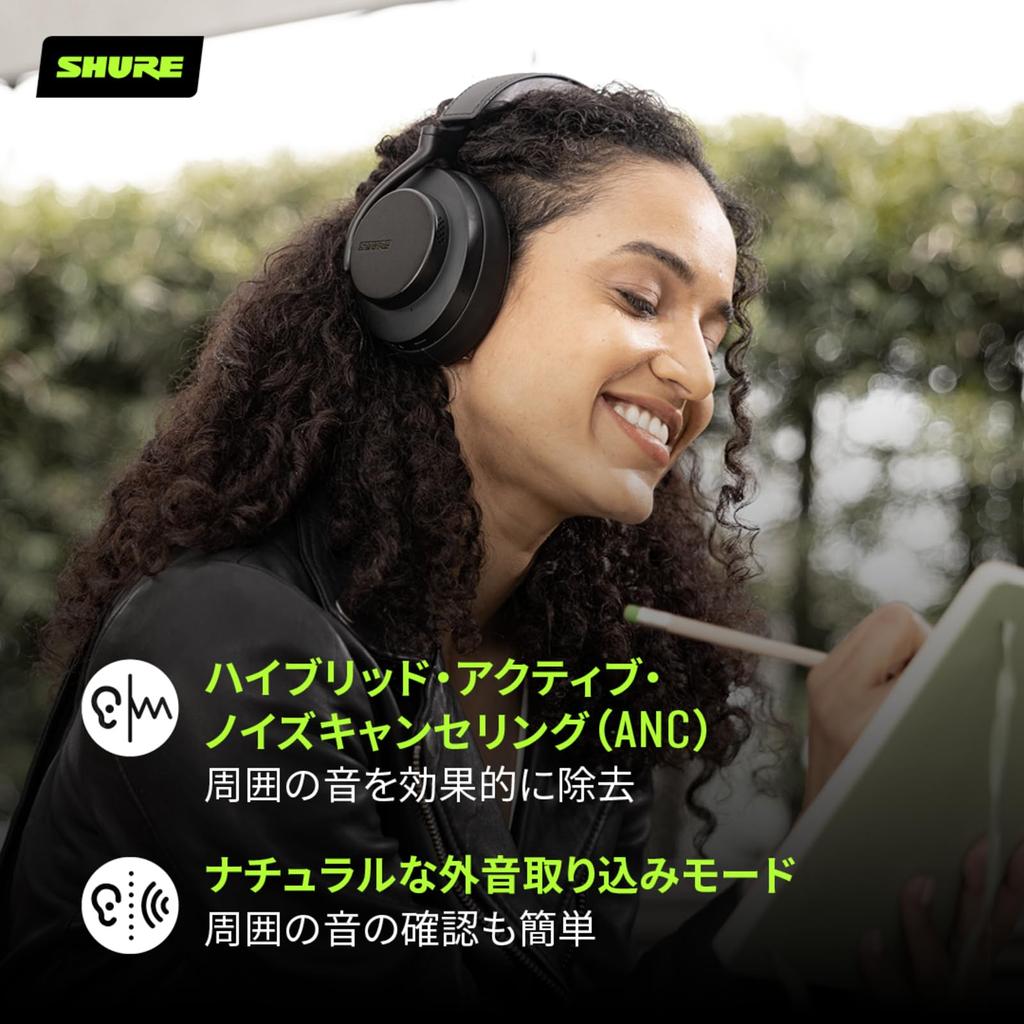 Золотые беспроводные наушники с шумоподавлением SHURE AONIC 50 Gen2, закрытые, внешний звук, Bluetooth 5, высокое разрешение, совместимые с кабелем, микрофон, гибридный