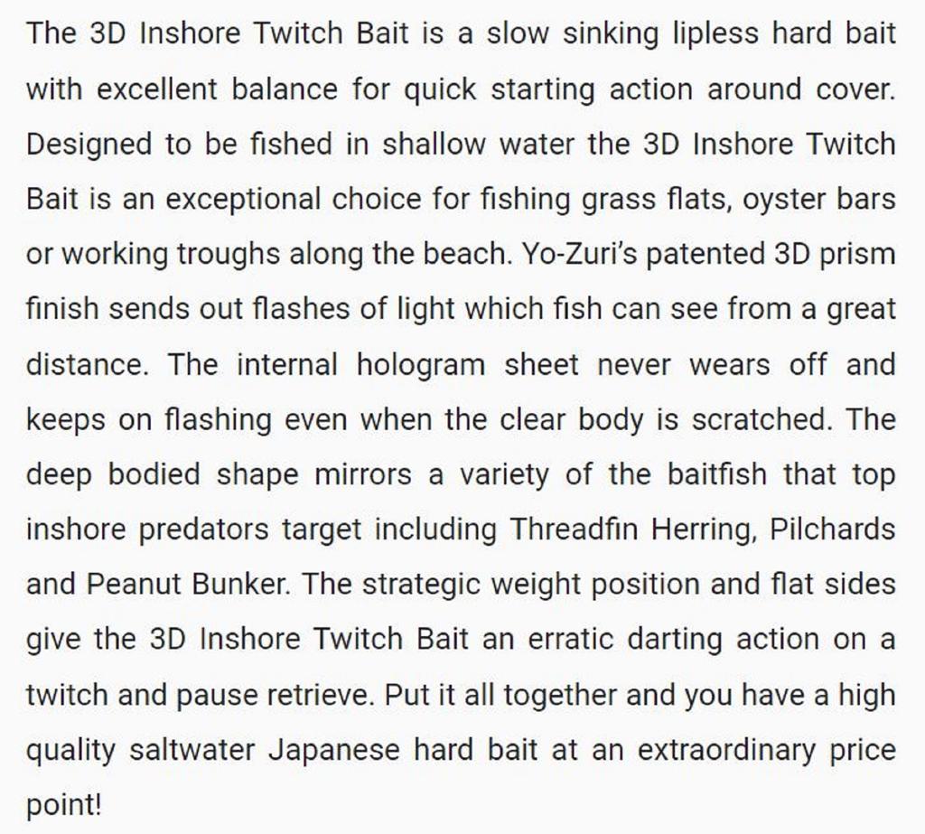 Yo Zuri Медленно тонущая приманка Duel 3D Inshore Twitchbait 130SS R1349-PL (0895)