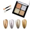 ALLMIRA Зеркальная пудра для ногтей 4 цвета Палитра зеркальная пудра Aurora Пудра гелевая пудра Набор для ногтей из цельного золота Смола для ногтей из цельного золота Розовая пудра (Зеркало 02)