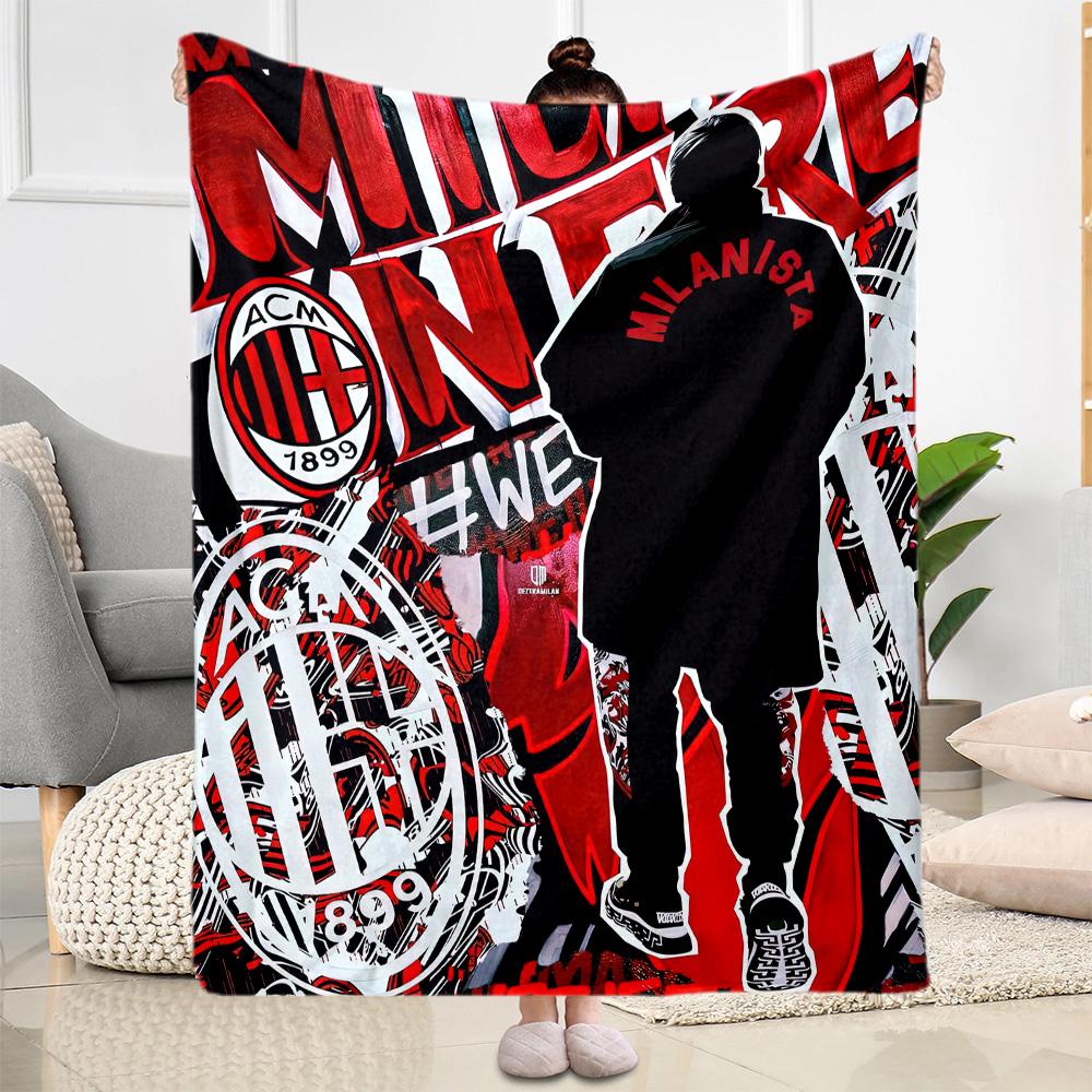 Плед AC Milan Ультрамягкий Идеально для Офисного Кресла Постельное Белье Морской Стиль Для Всех Случаев Игривый Дизайн Подарок для Путешествий Дома Дней Рождения