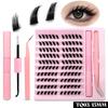 GROINNEYA DIY Eyelash Extension Kit Individual Lashes Cluster Mix Lash Clusters with Lash Bond and Seal and Lash Accessories