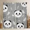 Милые шторы с пандой для девочек, мальчиков, детей, мультяшные шторы с гигантскими пандами для окна, для декора спальни, гостиной, оконные драпировки