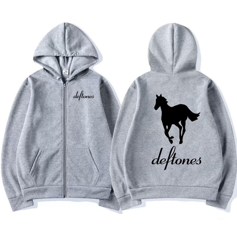 Толстовка Deftones с белой молнией: Толстовка Hip Hop Rock Band