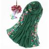 Korean Version of Spring, Autumn and Winter Versatile Ethnic Scarf Cotton and Linen Embroidery Literary Style Women's Shawl Dual-purpose Long Style