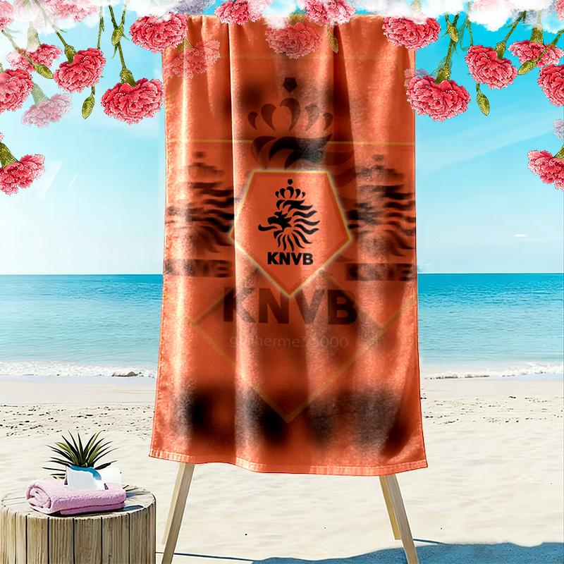 Пляжное полотенце KNVB Print, Большое Мягкое Быстросохнущее полотенце для Пляжа Кемпинга Плавания