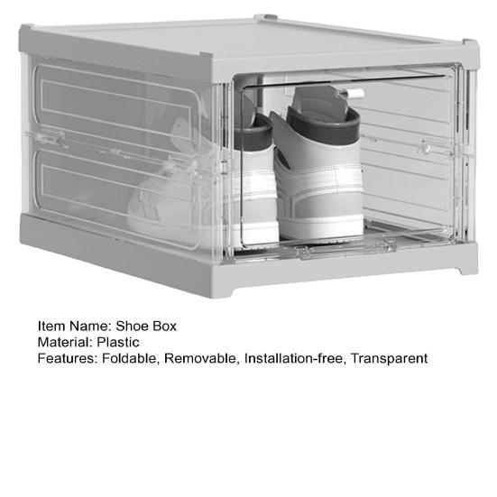 Home Shoe Box Transparent Stackable Thickened Foldable Dust-proof Visible Dustproof Moisture-proof Dorm Shoe Container Shoe