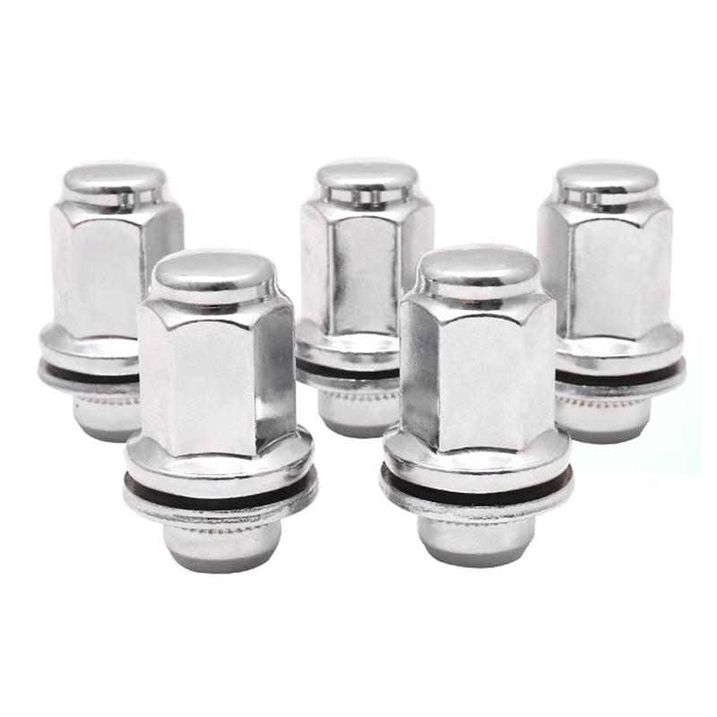Wooeight 5Pcs Wheel Lug Nuts Carbon Steel Mag Seat Washer M12 Fit For Toyota Land Cruiser LC100 LC200 Tundra Lexus LX570 LX470