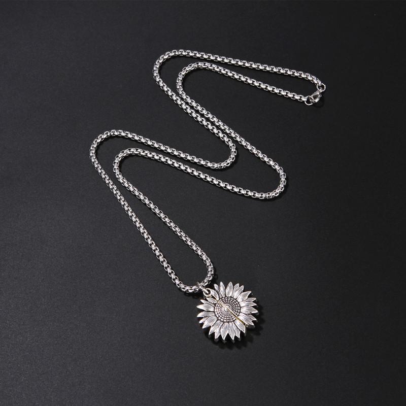 Маленькое ожерелье с маргариткой, мужское, с подвеской в виде подсолнуха и холодного ветра в стиле хип-хоп, с длинной двухцветной хризантемой