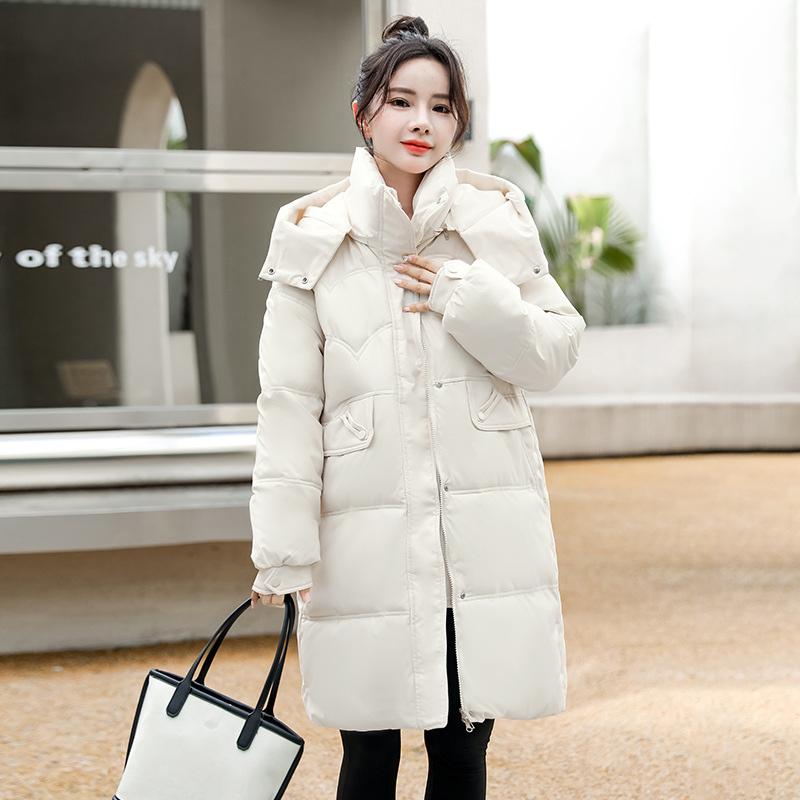 Winter Cotton-padded Jacket Women Long Over-the-knee Loose Large-size Cotton Coat Padded Bread Clothing