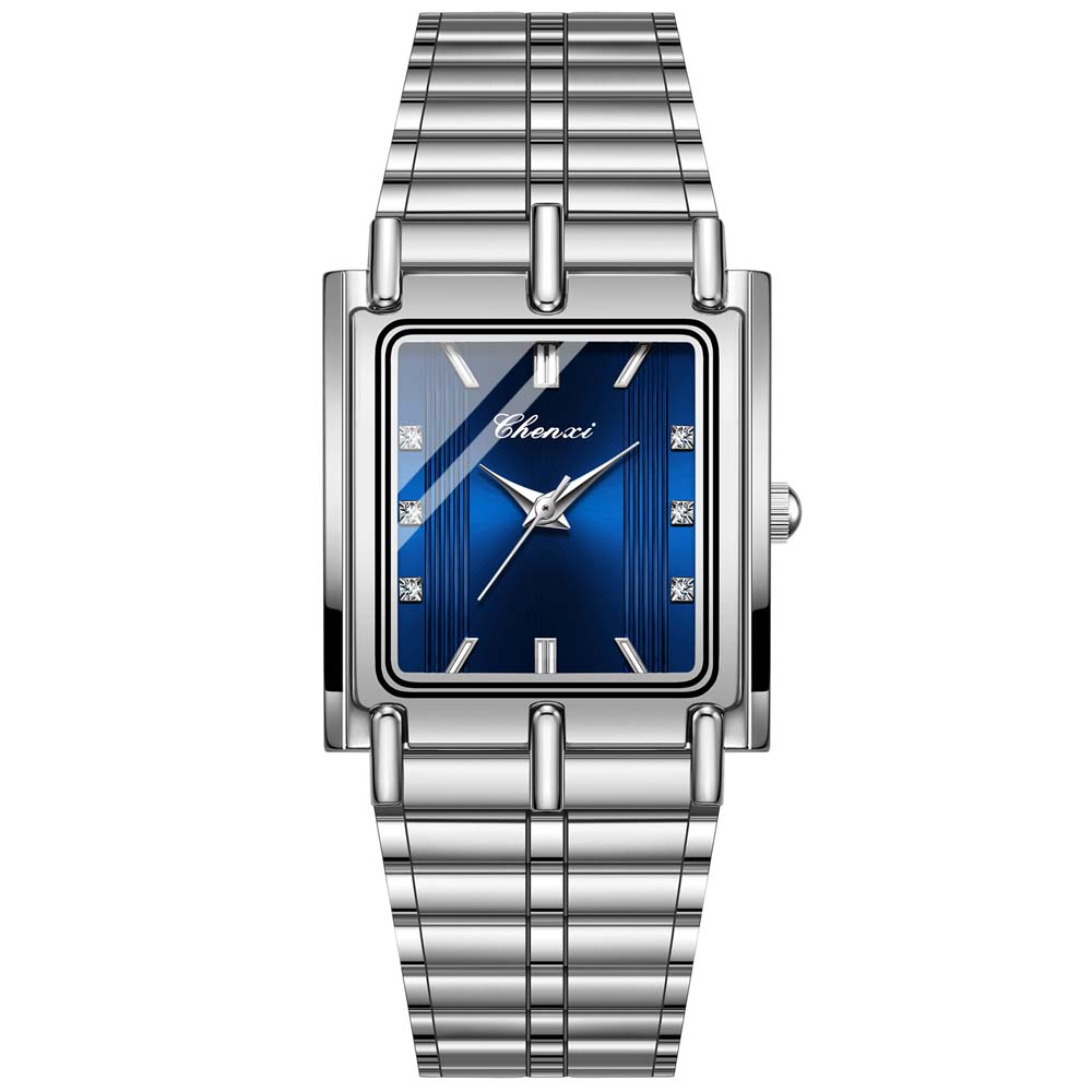 CHENXI Couple's Watches Quartz Watches Elegant Women's Square-Case Stainless Steel Watches Stylish Men's Wristwatches reloj