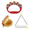 LKCCTK Small Instrument Set Handbell Triangle Castanet Instrument Ensemble Concert Concert Children Elementary School Fun Instrument 3-Piece