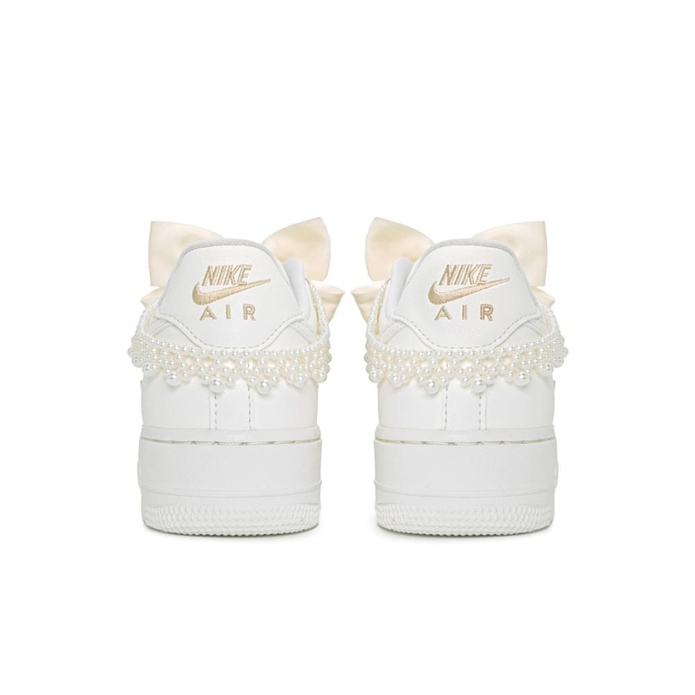 Nike Air Force 1 Жемчужное Обещание Покрытие Устойчивое к истиранию Покрытие Устойчивое к истиранию Низкие Скейтбордические кроссовки Женские FV3654-111(Команда598-)