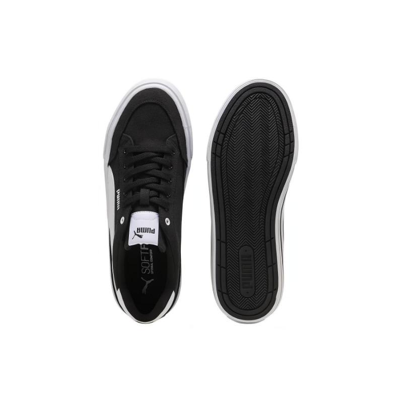 Puma Кеды Court Classic Vulc Унисекс Низкие Тканевые На шнурках Круглый носок Для скейтбординга Черно-белые 396353-03