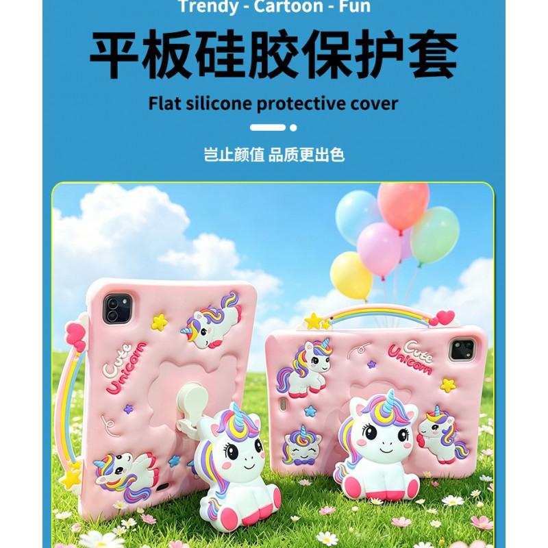 Silicone IPad Pro 11 Case With 360 Rotating Stand Cartoon Design Air 4 5 6 7 10 A16 Full Cover Protective Shell