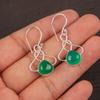 Green Onyx Gemstone 925 Sterling Silver Handmade Earrings 1.50" For Wedding Gift EE-2-21