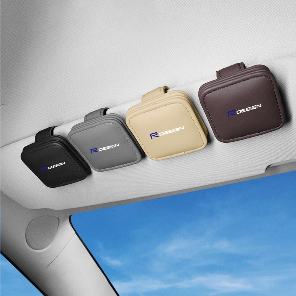 Car Leather Glasses Clip Visor Sunglasses Storage Fastener Suitable for Volvo Xc60 V50 V40 Xc90 S40 S60 S60 V90 V60 S90 Xc40