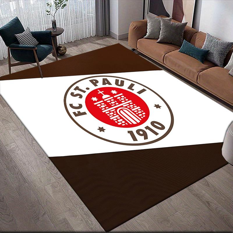 FC St. Pauli Flannel Pattern Square Carpet,Area Rug,Carpet Rug for Living Room Bedroom Sofa Playroom Decor,Non-slip Floor Mat