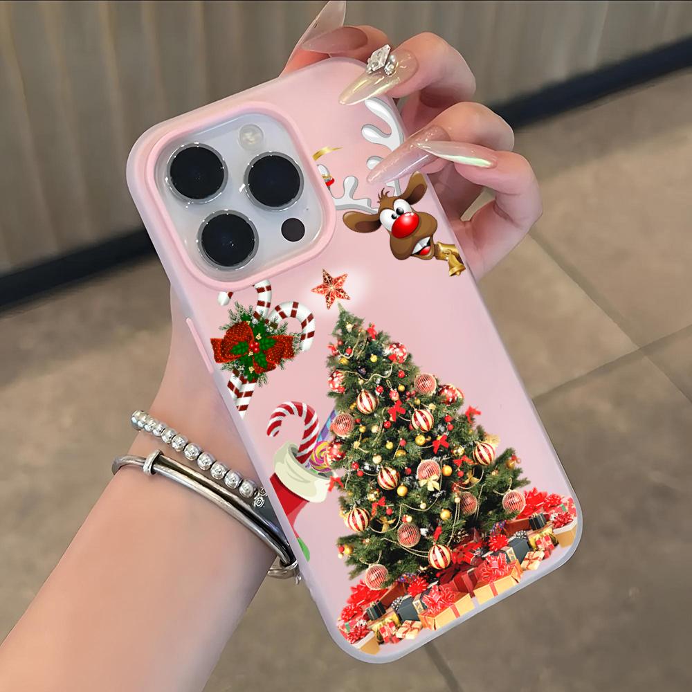 Santa Claus Christmas Tree Phone Case Soft Matte Candy For IPhone 17 16 15 14 Pro Max Plus 13 12 11 Transparent Bumper Cover