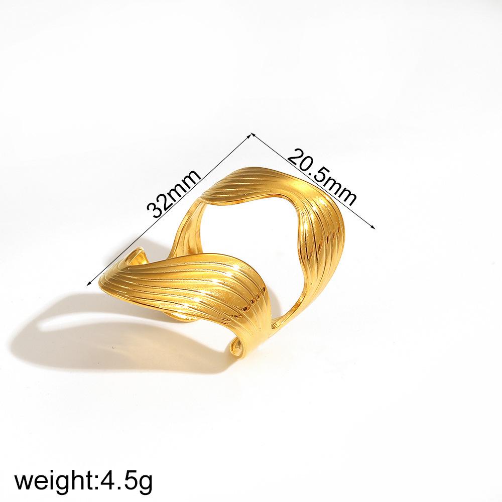 2025 New 18K Gold Plated Stainless Steel Metal Rings for Women Irregular Trendy Designer Aesthetic Jewelry Waterproof Men's Ring