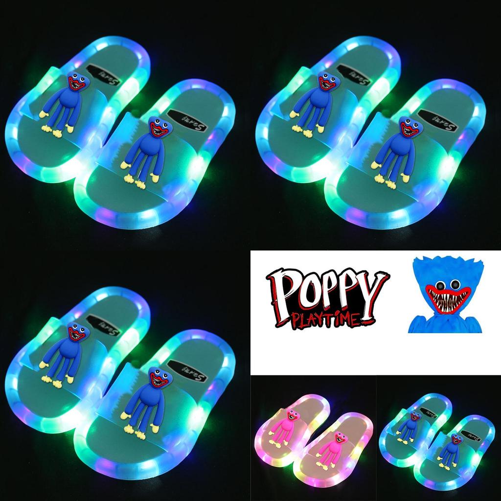 Светящиеся тапочки-единороги Poppy Playtime для детей Противоскользящие Быстросохнущие!