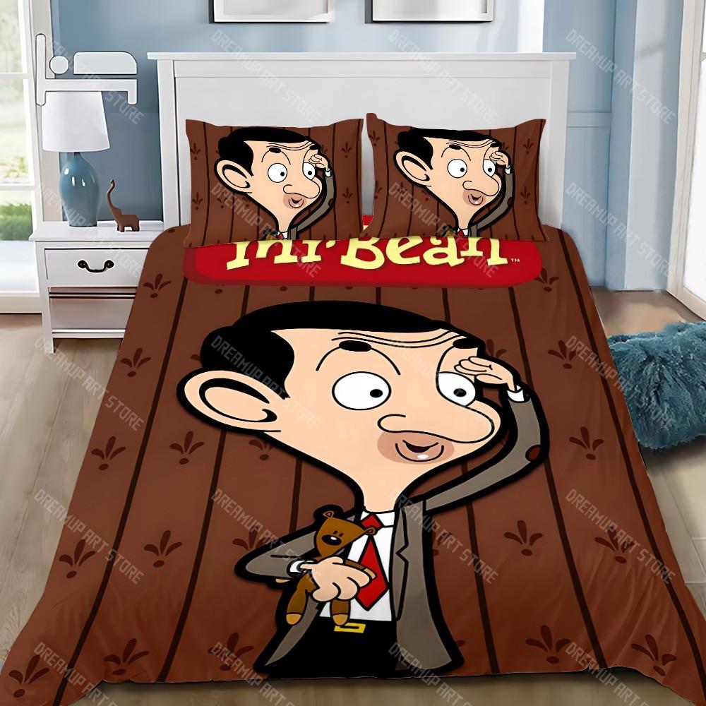 Мультяшный пододеяльник наволочка постельное белье комплект взрослый мальчик мистер Б-Бин девочка украшение для спальни детский подарок односпальный двуспальный большой размер