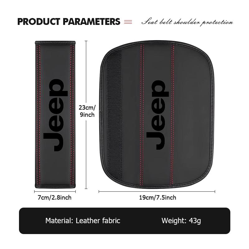 Car Logo Safety Belt Shoulder Cover Adjustable Protection Pad Auto Accessories For Jeep Grand Cherokee Patriot Renegade Compass