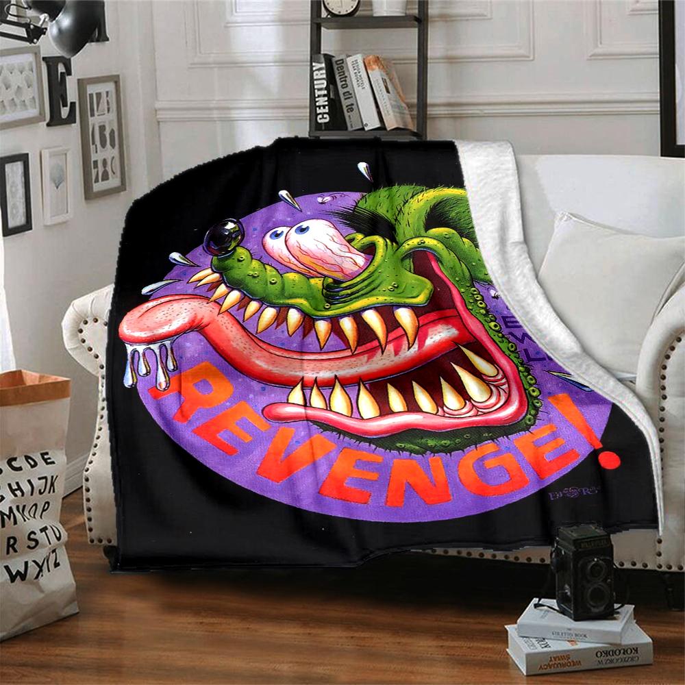 1Pc Revenge Alien Worm Flannel Blanket, Soft And Comfortable, Casual Warm, Camping Travel, Christmas, Halloween Xmas Gift L1400