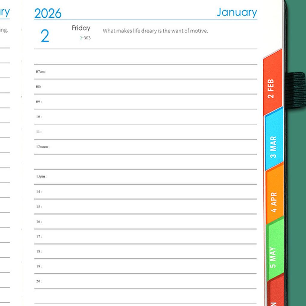 2026 A5 Schedule Notebook Thick Paper No Ink Bleeding Daily Planner for Time Management Self-Discipline Planning