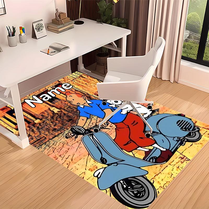 Индивидуальный ковер The Adventures of Tintin - Мягкий, Моющийся, Нескользящий коврик для помещений, Декоративный ковер для гостиной, дома и офиса
