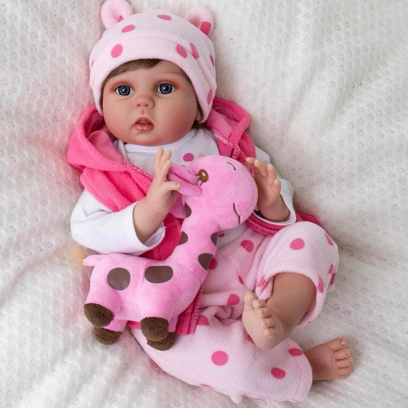 Куклы Reborn Baby Dolls Девочка 45 см 17,7 дюйма Реалистичные куклы новорожденных младенцев, которые выглядят как настоящие куклы, мягкое силиконовое виниловое тело
