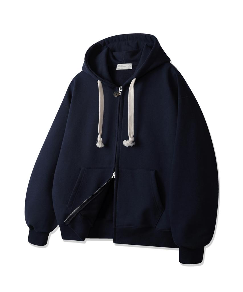 Худи на молнии Bakken Classic с двусторонней пуговицей, однотонное, Bk7975_Navy