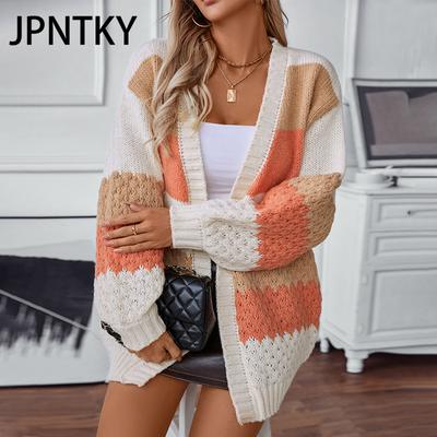 JPNTKY Женская Мода Повседневные Осенне-Зимние Свободные Свитеры Кардиганы с Длинным Рукавом