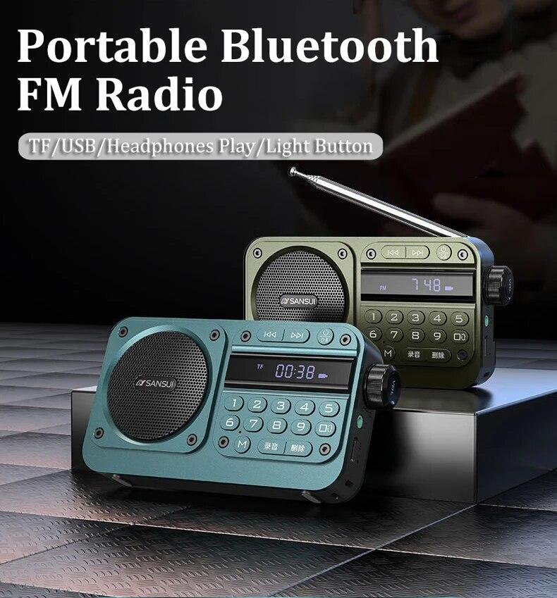 Мини-портативный FM-радио HD со светодиодным дисплеем, радио-рекордер, беспроводной Bluetooth-динамик, Hi-Fi музыкальный плеер без потерь, поддержка TF U диска