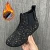 Женские зимние сапоги Теплые меховые снегоступы Модные ботильоны со стразами Противоскользящие плюшевые повседневные ботинки Осенняя женская обувь