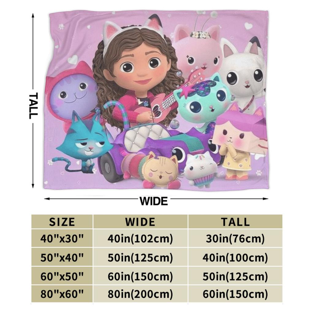 G-Gabby’s Dollhouseds Plush Blanket Boy Girl Flannel Bedding Throws For Couch Bed Super Warm Custom DIY Quality Bedspread Gift