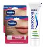 Набор: Зубная паста Sensodyne и бальзам для губ Vaseline