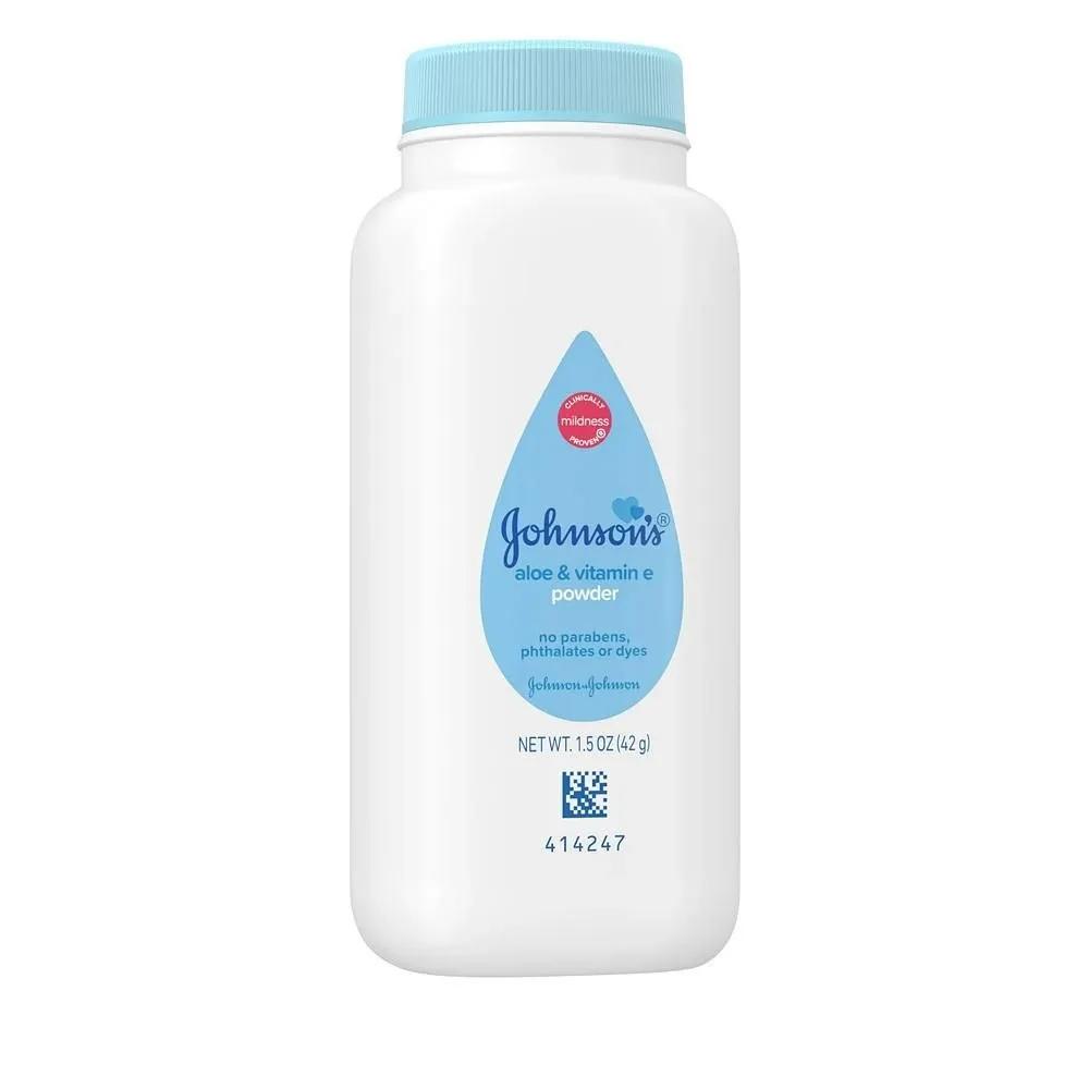 Johnson's Powder 42g 1 Pack Aloe & Vitamin E Johnson's Naturally Derived Cornstarch Unisex Powder