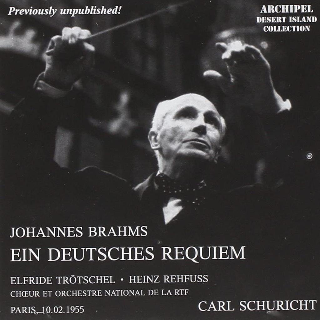 CD BRAHMS / SCHURICHT - Brahms: German Requiem  Europe Classical Used