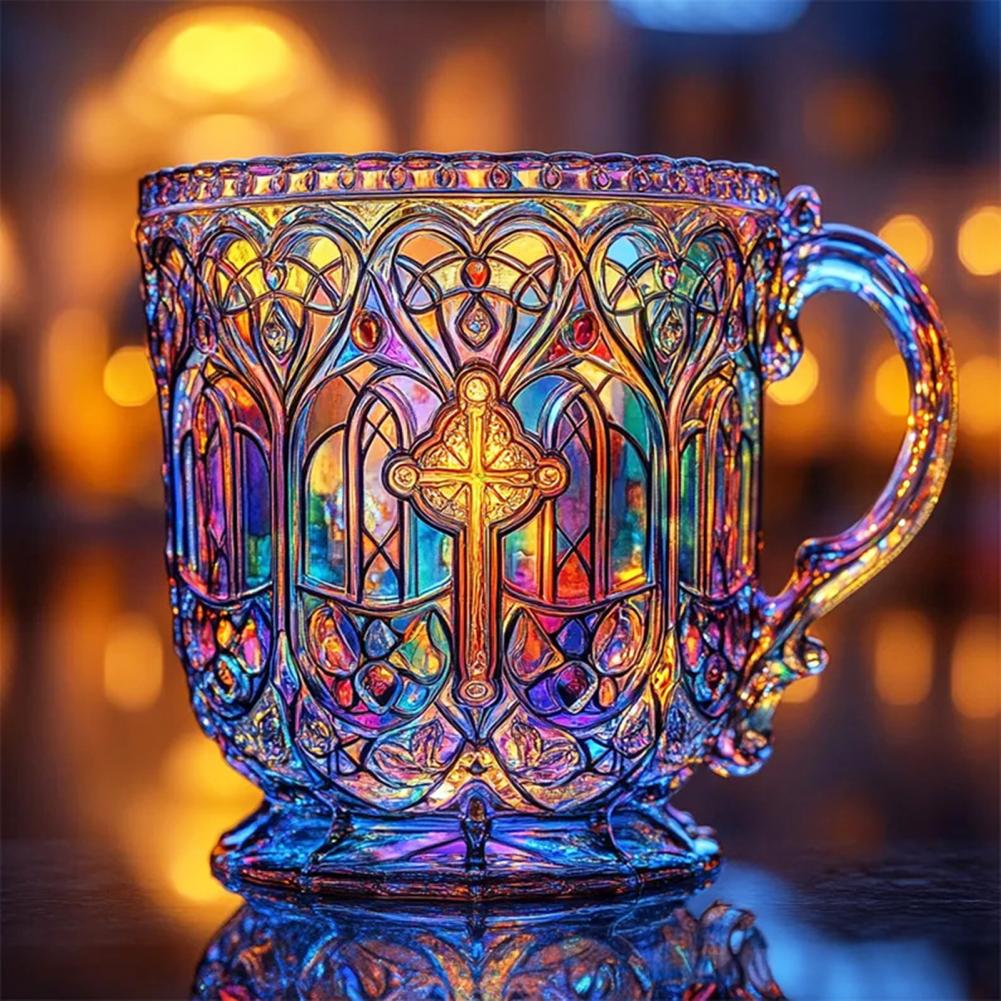 Набор чашек для кофе Цветные церковные чашки для христианских подарков Верные друзья Ручная работа 400 мл Кофейные кружки с крестом с религиозным искусством