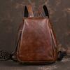 Vintage Design Pure Color Backpacks Genuine Leather Shoulders Bags for Women Ladies Purse Handbags GZW