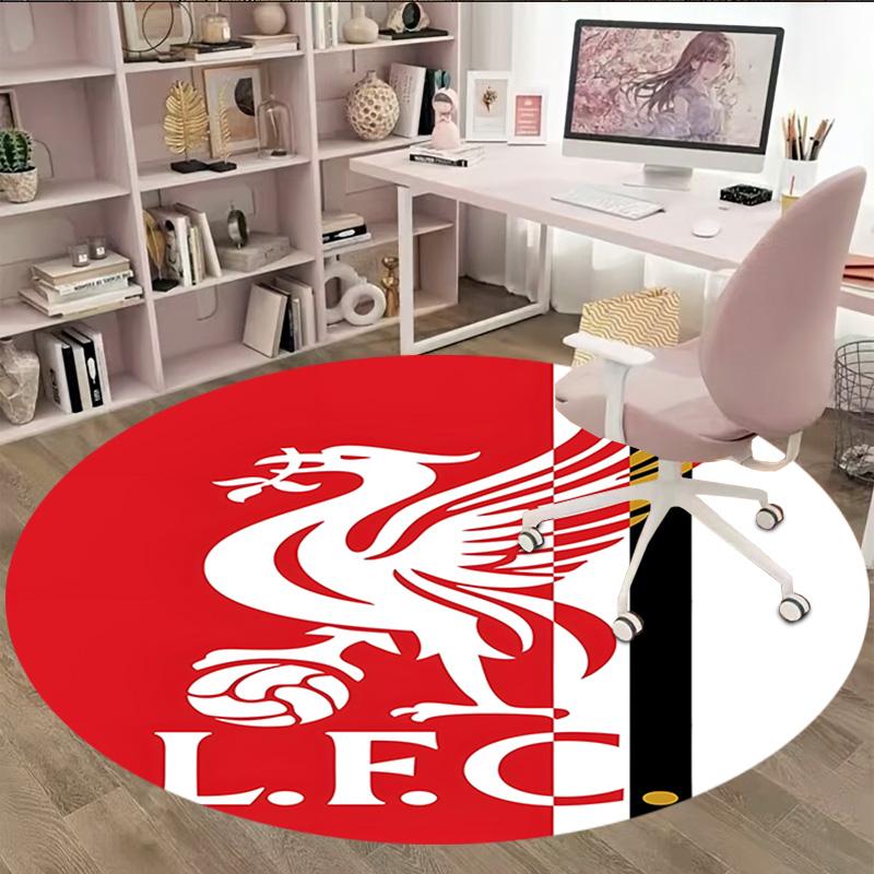 1pc L-Liverpool Carpet, Round Rug, Comfortable, Suitable for Entryways, Living Rooms, Office, And Bedrooms, Christmas Decoration