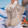 Зимние бархатные теплые и толстые спортивные и повседневные женские, для матерей среднего и пожилого возраста, нескользящие высокие походные сноубутсы
