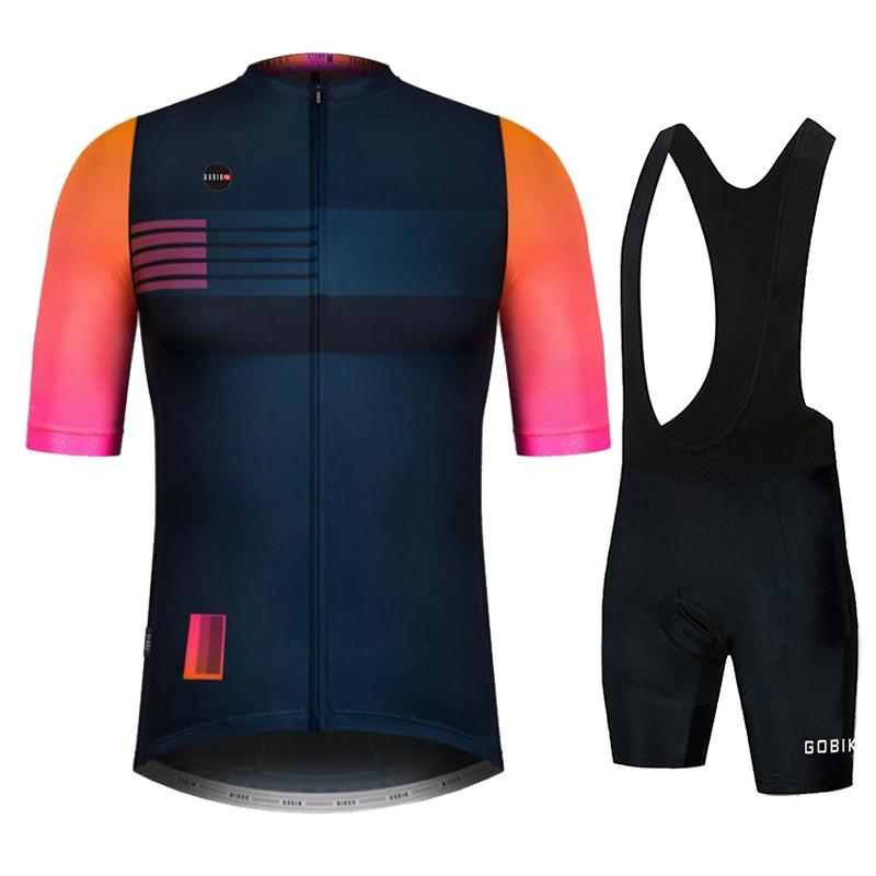 Gobikful Men's Cycling Jersey Seamless Compression, Men's Cycling Jersey Breathable Quick-drying Men's Cycling Jersey Set 2024