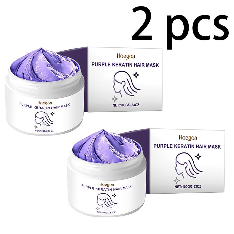 Кератиновая фиолетовая маска для волос Питательная Увлажняющая Для сухих Пушащихся волос Разглаживающая Блеск Лечение Маска для волос