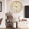 12 Inch Creative Wooden Wall Clock Mute Non-ticking Three-dimensional Suitable for Study Library Bedroom Living Room