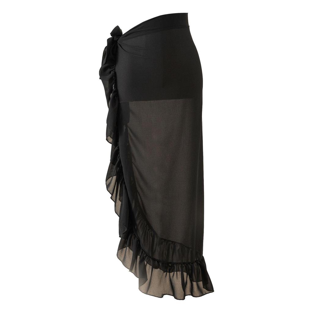 Пляжная накидка из шифона с принтом тай-дай: Купальник в евро-американском стиле, юбка и блузка